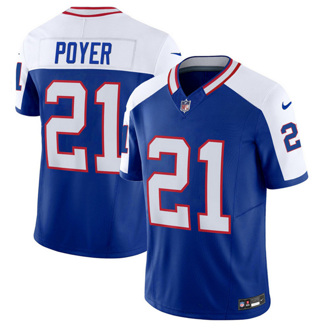 Men's Buffalo Bills #21 Jordan Poyer Blue/White 2023 F.U.S.E. Throwback Vapor Untouchable Limited Football Stitched Jersey - Click Image to Close